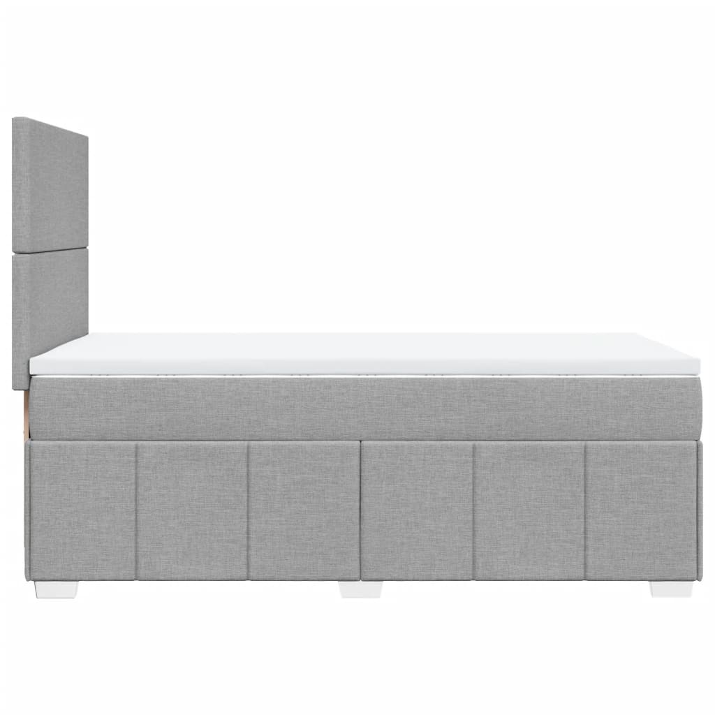 Κρεβάτι Boxspring με Στρώμα Ανοιχτό Γκρι 90x190 εκ. Υφασμάτινο - Pakobazaar