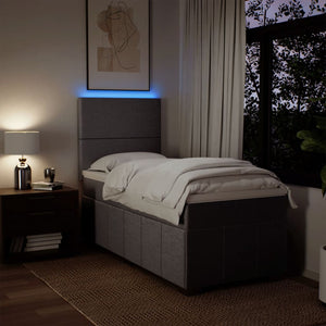 Κρεβάτι Boxspring με Στρώμα Taupe 90x190 εκ.Υφασμάτινο