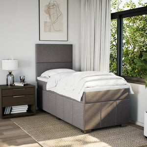 Κρεβάτι Boxspring με Στρώμα Taupe 90x190 εκ.Υφασμάτινο