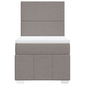 Κρεβάτι Boxspring με Στρώμα Taupe 90x190 εκ.Υφασμάτινο