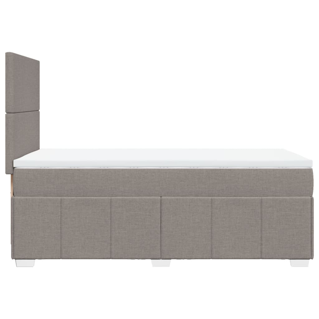 Κρεβάτι Boxspring με Στρώμα Taupe 90x190 εκ.Υφασμάτινο - Pakobazaar