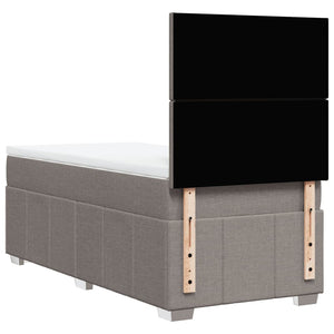 Κρεβάτι Boxspring με Στρώμα Taupe 90x190 εκ.Υφασμάτινο