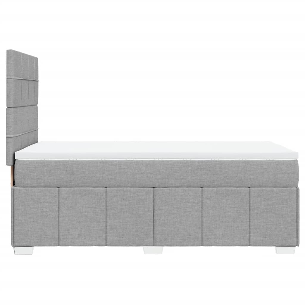 Κρεβάτι Boxspring με Στρώμα Ανοιχτό Γκρι 90x190 εκ. Υφασμάτινο - Pakobazaar