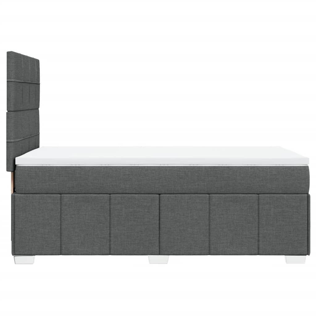 Κρεβάτι Boxspring με Στρώμα Σκούρο Γκρι 90x190 εκ. Υφασμάτινο