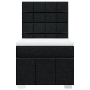 Κρεβάτι Boxspring με Στρώμα Μαύρο 90x190 εκ.Υφασμάτινο