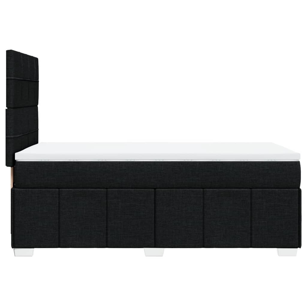 Κρεβάτι Boxspring με Στρώμα Μαύρο 90x190 εκ.Υφασμάτινο