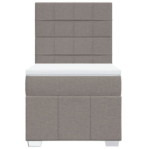 Κρεβάτι Boxspring με Στρώμα Taupe 90x190 εκ.Υφασμάτινο - Pakobazaar
