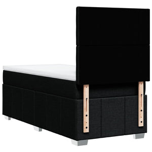 Κρεβάτι Boxspring με Στρώμα Μαύρο 90x190 εκ.Υφασμάτινο