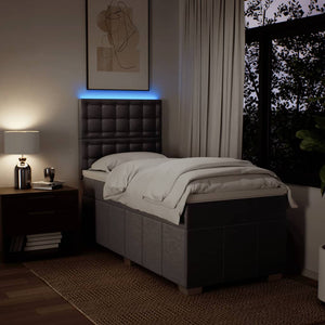 Κρεβάτι Boxspring με Στρώμα Taupe 90x190 εκ.Υφασμάτινο