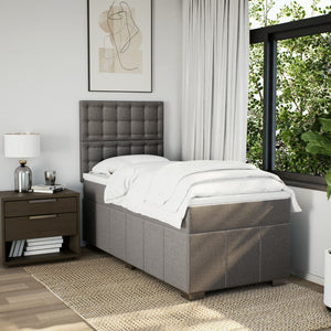 Κρεβάτι Boxspring με Στρώμα Taupe 90x190 εκ.Υφασμάτινο