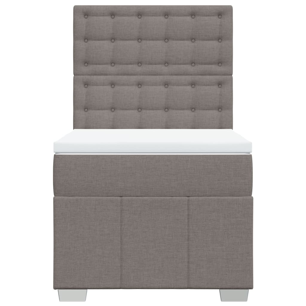 Κρεβάτι Boxspring με Στρώμα Taupe 90x190 εκ.Υφασμάτινο - Pakobazaar