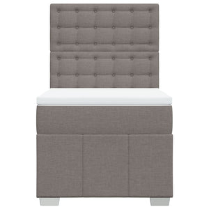 Κρεβάτι Boxspring με Στρώμα Taupe 90x190 εκ.Υφασμάτινο