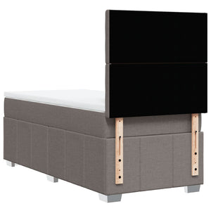 Κρεβάτι Boxspring με Στρώμα Taupe 90x190 εκ.Υφασμάτινο