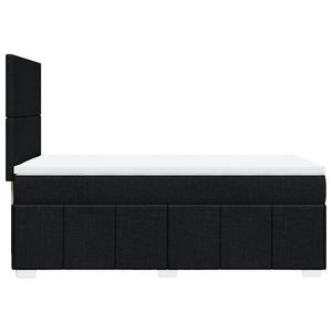 Κρεβάτι Boxspring με Στρώμα Μαύρο 90x200 εκ. Υφασμάτινο - Pakobazaar
