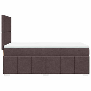 Κρεβάτι Boxspring με Στρώμα Σκούρο Καφέ 90x200 εκ. Υφασμάτινο - Pakobazaar