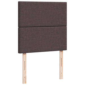 Κρεβάτι Boxspring με Στρώμα Σκούρο Καφέ 90x200 εκ. Υφασμάτινο - Pakobazaar