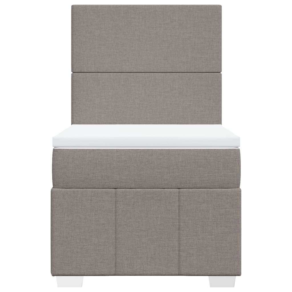 Κρεβάτι Boxspring με Στρώμα Taupe 90x200 εκ. Υφασμάτινο - Pakobazaar