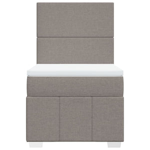 Κρεβάτι Boxspring με Στρώμα Taupe 90x200 εκ. Υφασμάτινο - Pakobazaar