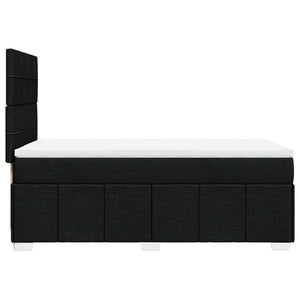 Κρεβάτι Boxspring με Στρώμα Μαύρο 90x200 εκ. Υφασμάτινο - Pakobazaar