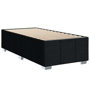 Κρεβάτι Boxspring με Στρώμα Μαύρο 90x200 εκ. Υφασμάτινο - Pakobazaar
