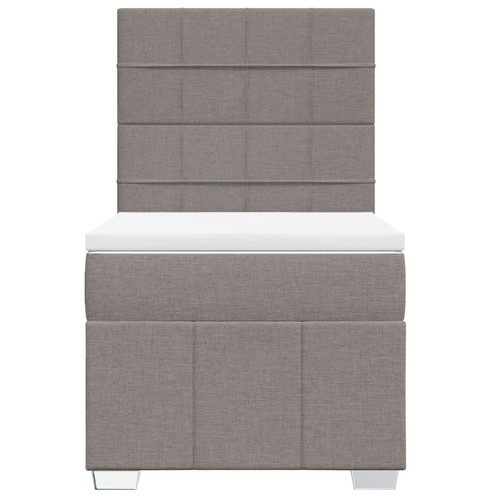 Κρεβάτι Boxspring με Στρώμα Taupe 90x200 εκ. Υφασμάτινο - Pakobazaar