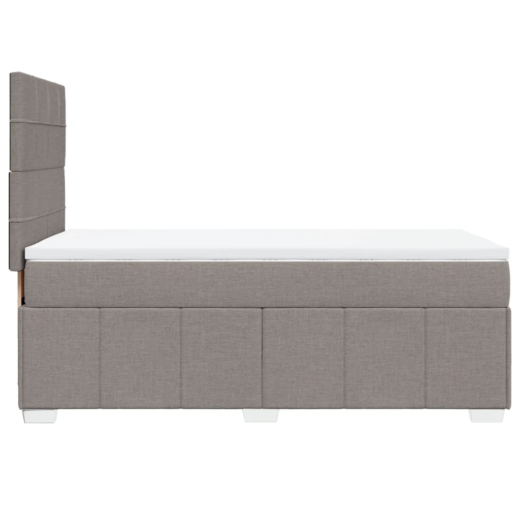 Κρεβάτι Boxspring με Στρώμα Taupe 90x200 εκ. Υφασμάτινο - Pakobazaar