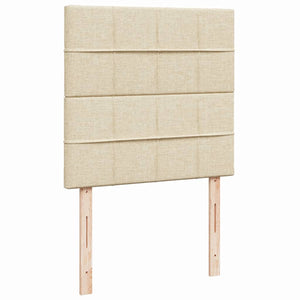 Κρεβάτι Boxspring με Στρώμα Κρεμ 90x200 εκ.Υφασμάτινο - Pakobazaar