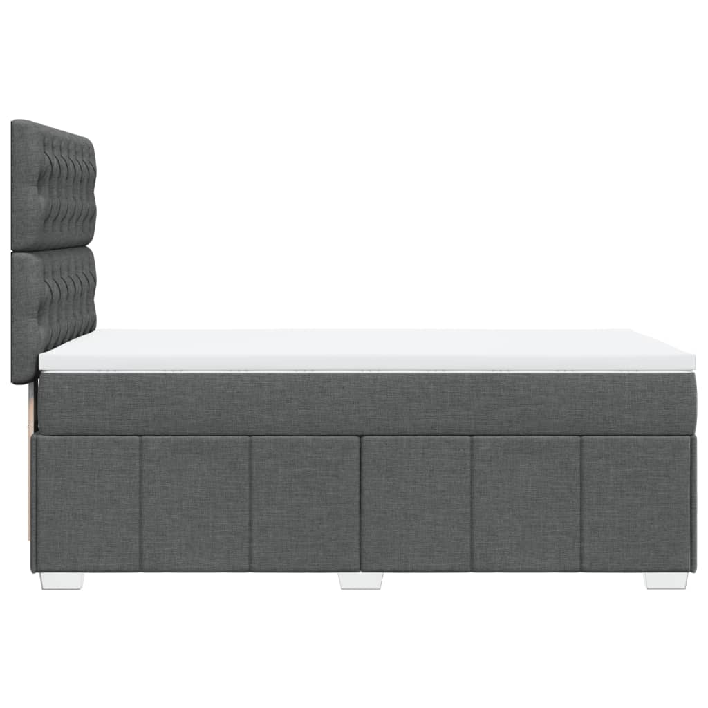 Κρεβάτι Boxspring με Στρώμα Σκούρο Γκρι 90x200 εκ. Υφασμάτινο - Pakobazaar