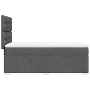 Κρεβάτι Boxspring με Στρώμα Σκούρο Γκρι 90x200 εκ. Υφασμάτινο - Pakobazaar
