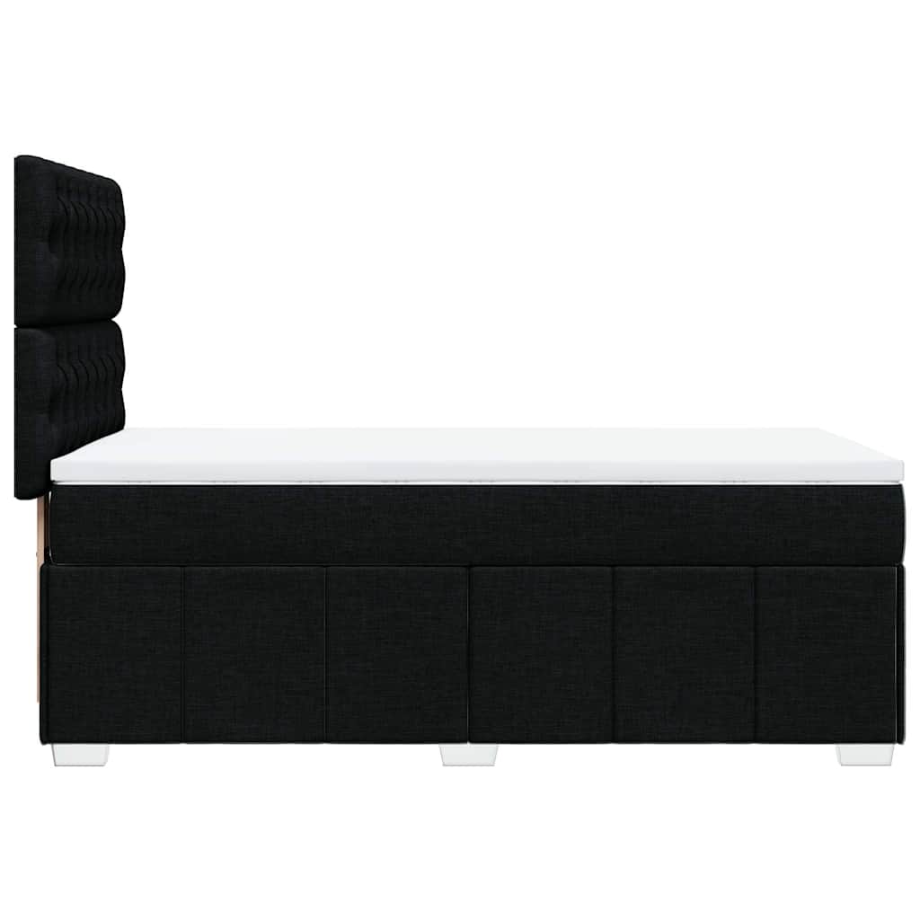 Κρεβάτι Boxspring με Στρώμα Μαύρο 90x200 εκ. Υφασμάτινο
