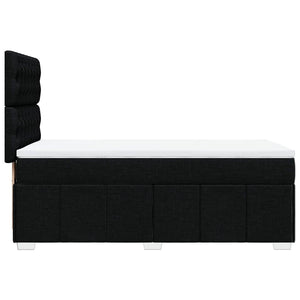 Κρεβάτι Boxspring με Στρώμα Μαύρο 90x200 εκ. Υφασμάτινο - Pakobazaar
