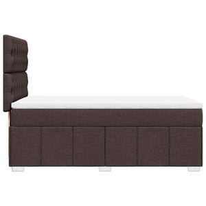 Κρεβάτι Boxspring με Στρώμα Σκούρο Καφέ 90x200 εκ. Υφασμάτινο - Pakobazaar
