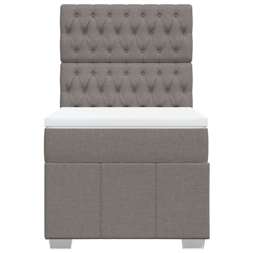 Κρεβάτι Boxspring με Στρώμα Taupe 90x200 εκ. Υφασμάτινο - Pakobazaar