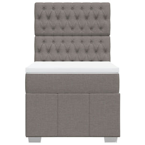 Κρεβάτι Boxspring με Στρώμα Taupe 90x200 εκ. Υφασμάτινο - Pakobazaar