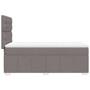 Κρεβάτι Boxspring με Στρώμα Taupe 90x200 εκ. Υφασμάτινο - Pakobazaar