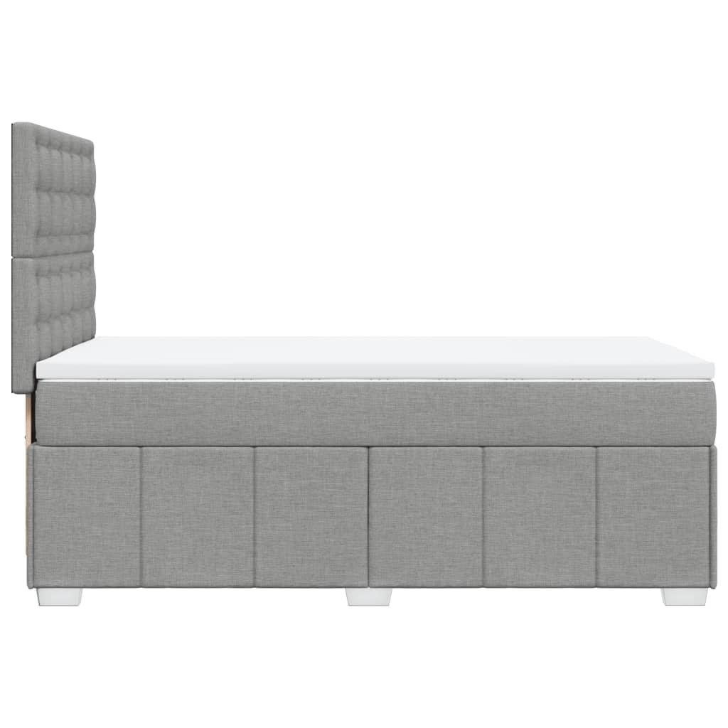 Κρεβάτι Boxspring με Στρώμα Ανοιχτό Γκρι 90x200 εκ. Υφασμάτινο - Pakobazaar
