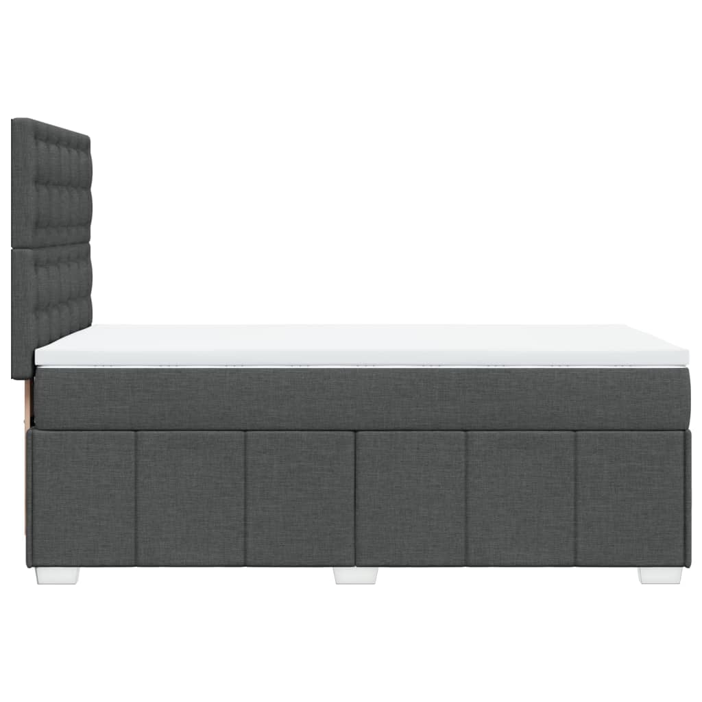Κρεβάτι Boxspring με Στρώμα Σκούρο Γκρι 90x200 εκ. Υφασμάτινο - Pakobazaar