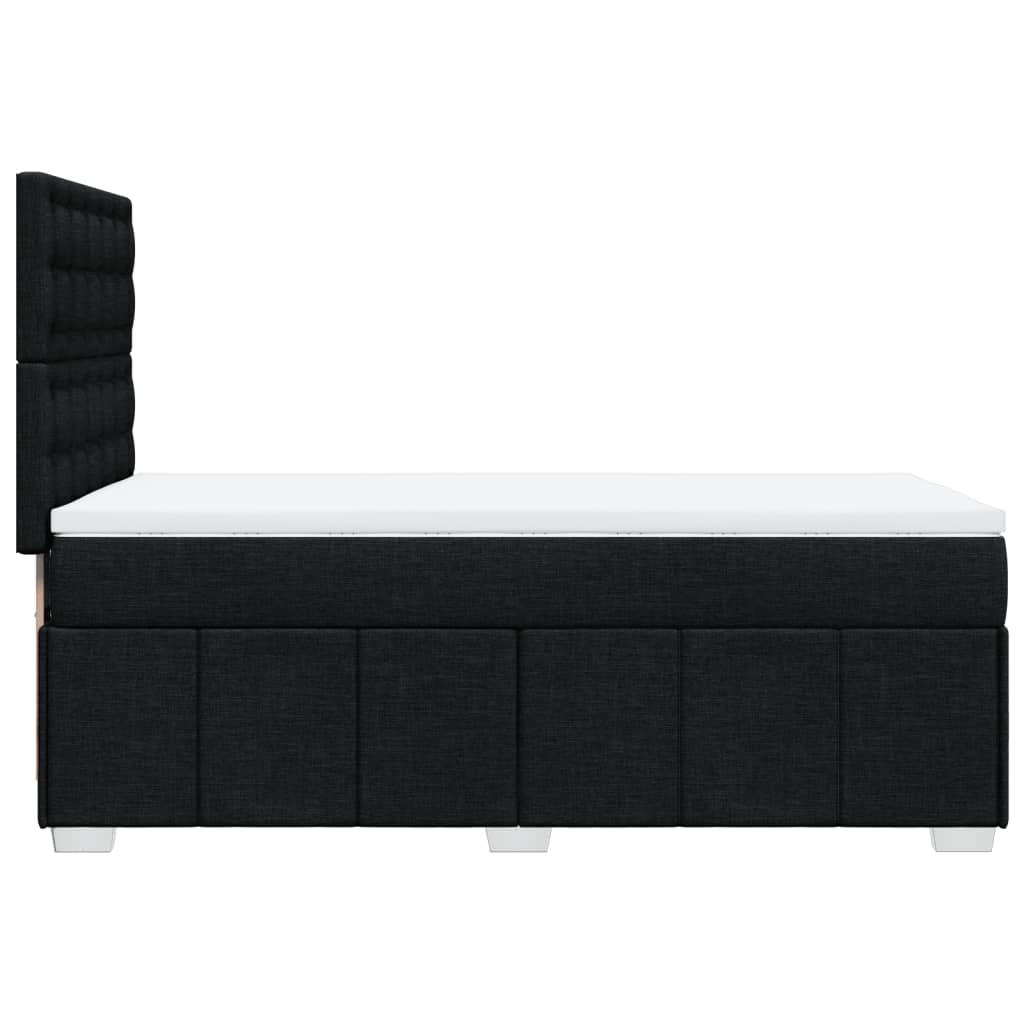 Κρεβάτι Boxspring με Στρώμα Μαύρο 90x200 εκ. Υφασμάτινο