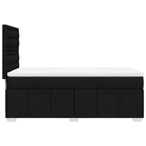 Κρεβάτι Boxspring με Στρώμα Μαύρο 90x200 εκ. Υφασμάτινο - Pakobazaar