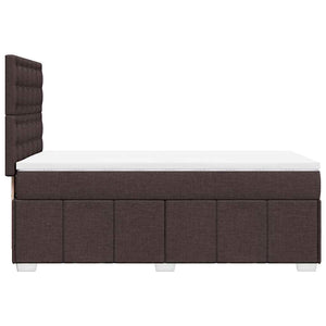 Κρεβάτι Boxspring με Στρώμα Σκούρο Καφέ 90x200 εκ. Υφασμάτινο - Pakobazaar