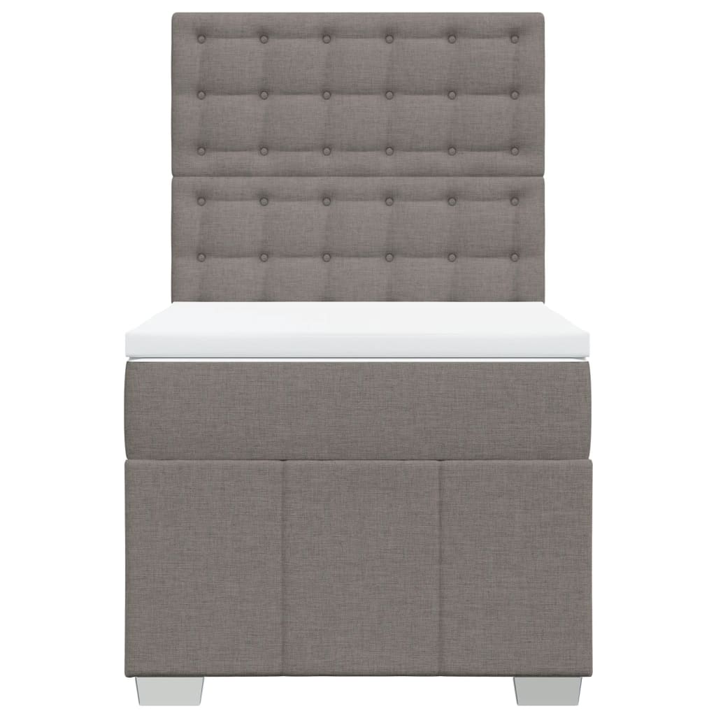 Κρεβάτι Boxspring με Στρώμα Taupe 90x200 εκ. Υφασμάτινο - Pakobazaar