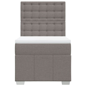 Κρεβάτι Boxspring με Στρώμα Taupe 90x200 εκ. Υφασμάτινο - Pakobazaar