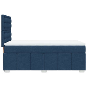 Κρεβάτι Boxspring με Στρώμα Μπλε 90x200 εκ.Υφασμάτινο - Pakobazaar