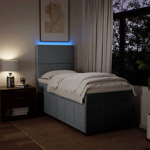 Κρεβάτι Boxspring με Στρώμα Ανοιχτό Γκρι 100x200 εκ. Υφασμάτινο - Pakobazaar