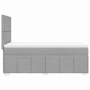 Κρεβάτι Boxspring με Στρώμα Ανοιχτό Γκρι 100x200 εκ. Υφασμάτινο - Pakobazaar