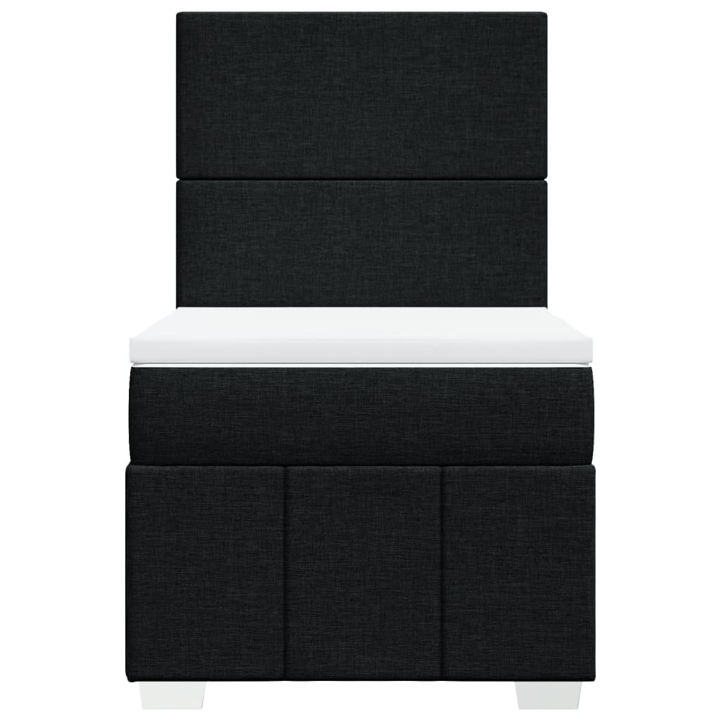 Κρεβάτι Boxspring με Στρώμα Μαύρο 100 x 200 εκ. Υφασμάτινο - Pakobazaar