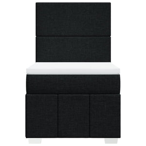 Κρεβάτι Boxspring με Στρώμα Μαύρο 100 x 200 εκ. Υφασμάτινο - Pakobazaar