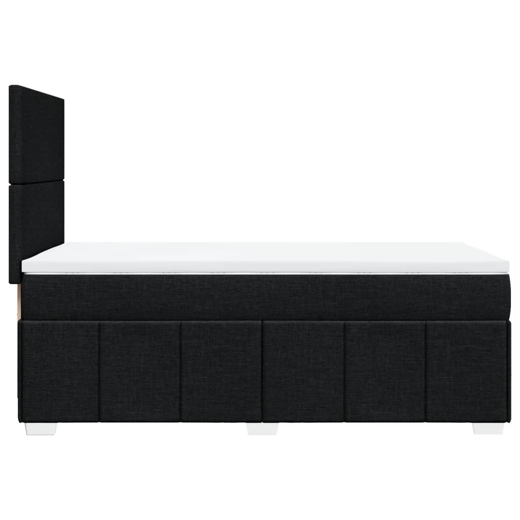 Κρεβάτι Boxspring με Στρώμα Μαύρο 100 x 200 εκ. Υφασμάτινο - Pakobazaar