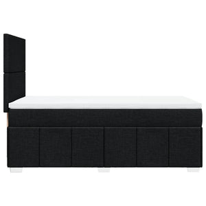 Κρεβάτι Boxspring με Στρώμα Μαύρο 100 x 200 εκ. Υφασμάτινο - Pakobazaar