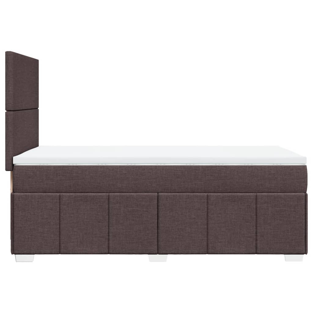 Κρεβάτι Boxspring με Στρώμα Σκούρο Καφέ 100x200 εκ. Υφασμάτινο - Pakobazaar